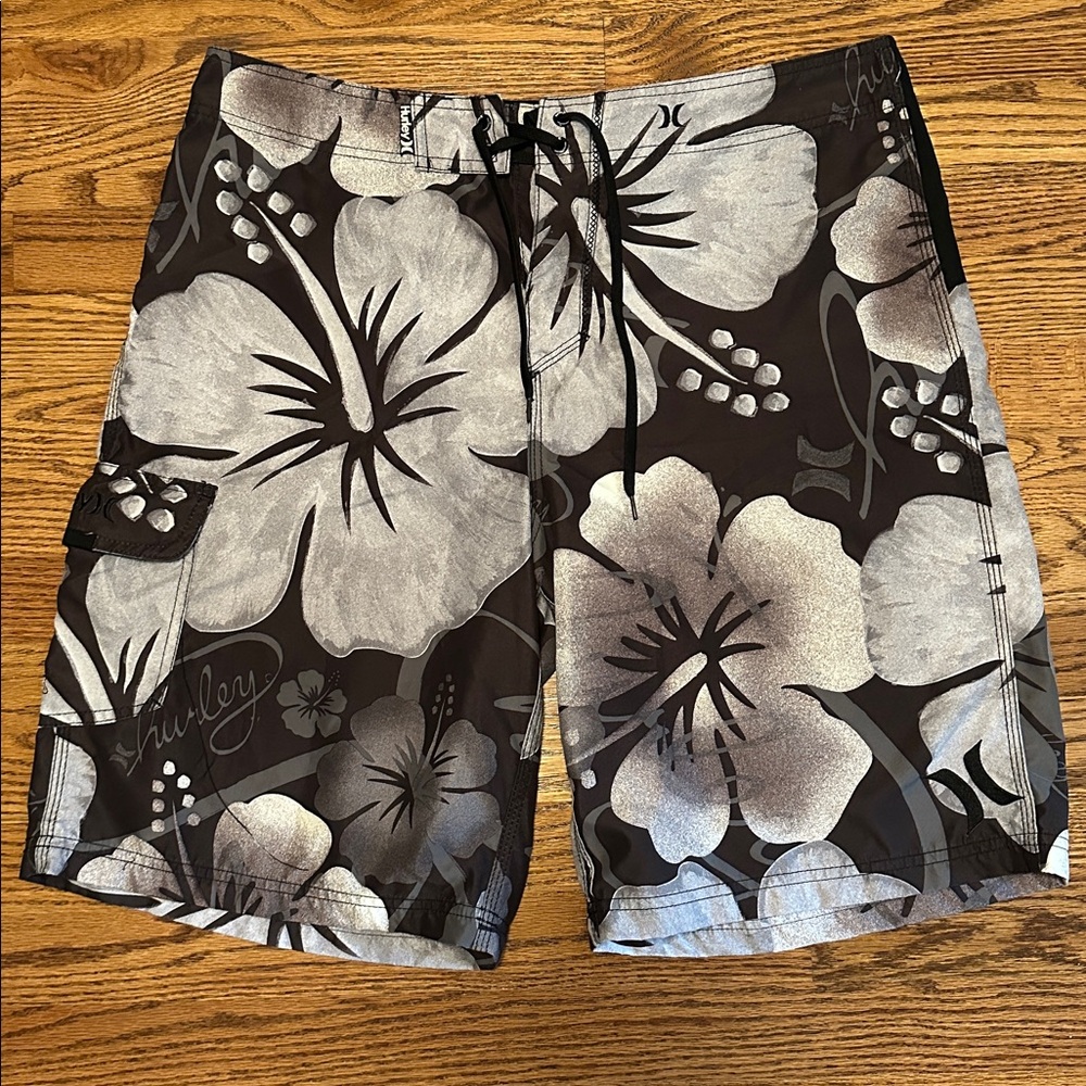 Brown Hurley Hibiscus Boardshorts